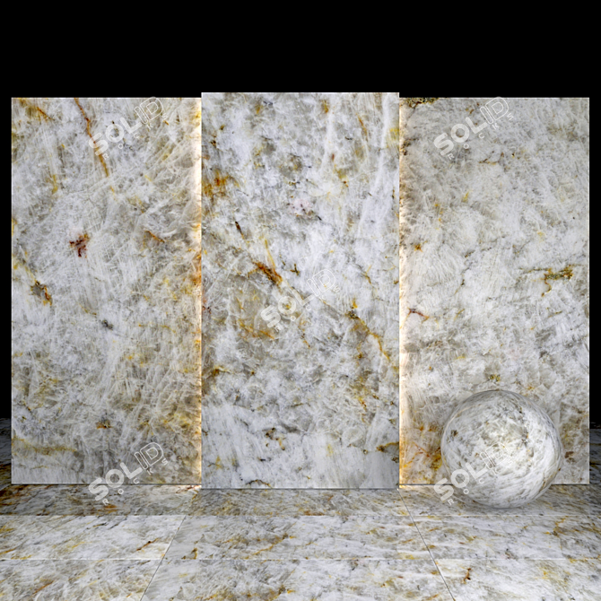 Glossy Lumix Quartzite Slabs 3D model image 3