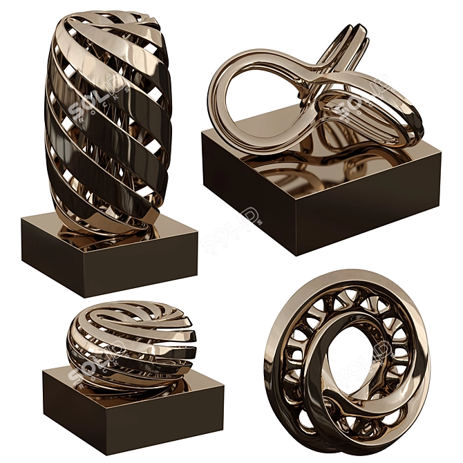 Stylish Metal Home Decor 3D model image 1