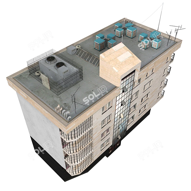 Realistic Low Poly 3D Building Model 3D model image 3