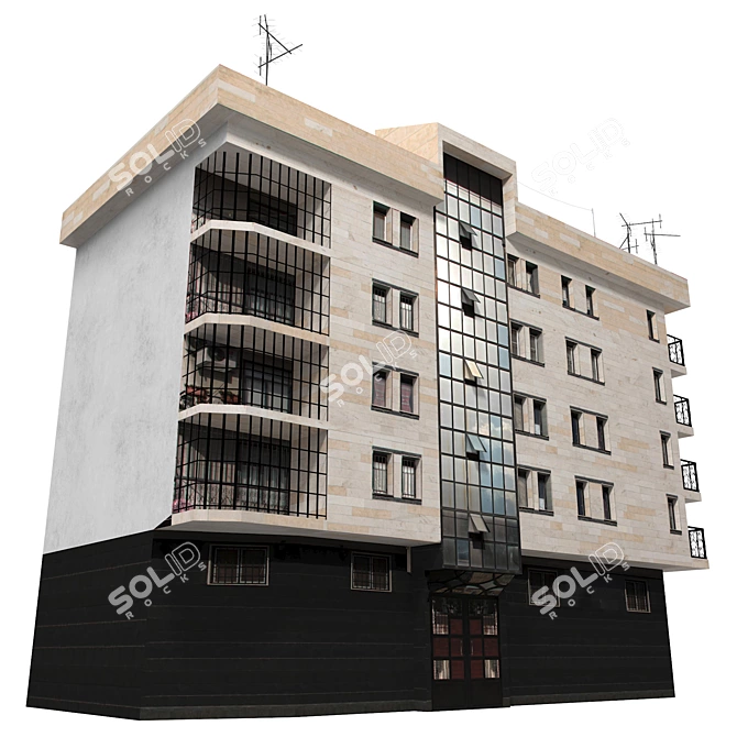 Realistic Low Poly 3D Building Model 3D model image 4