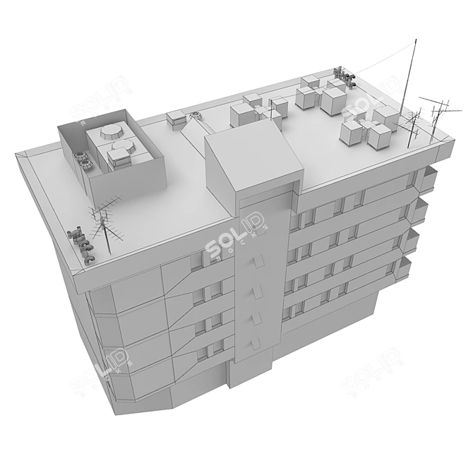 Realistic Low Poly 3D Building Model 3D model image 5