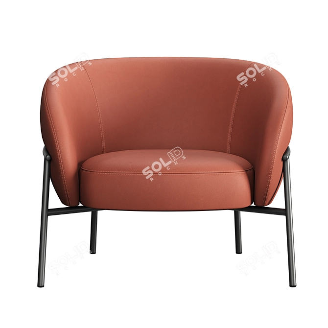 Modern Rimo Armchair: Sleek Design 3D model image 3