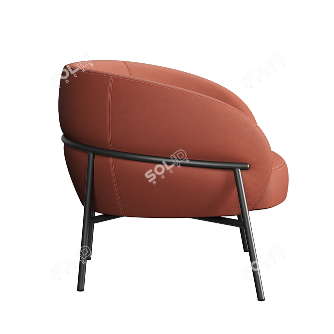 Modern Rimo Armchair: Sleek Design 3D model image 4