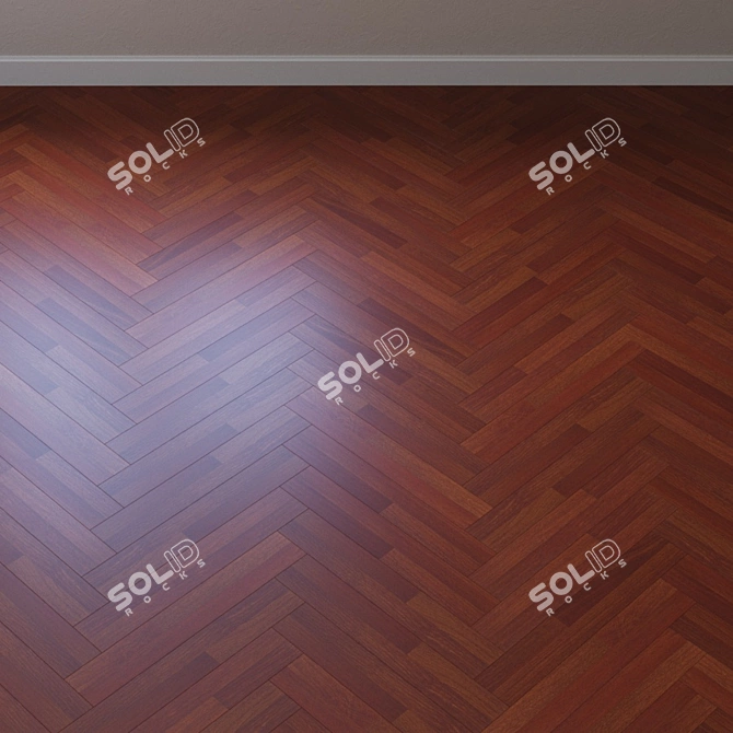 Authentic Afzelia Oak Parquet 3D model image 3