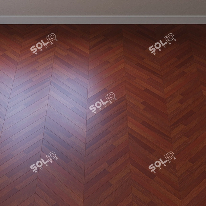 Authentic Afzelia Oak Parquet 3D model image 4