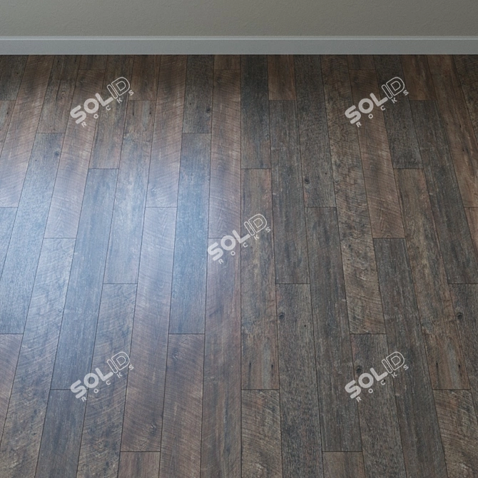 Rustic Oak Parquet Flooring 3D model image 2