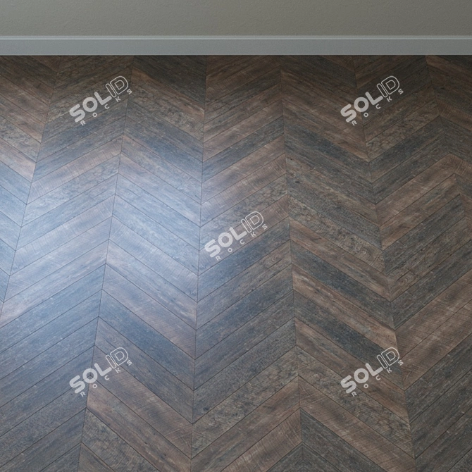 Rustic Oak Parquet Flooring 3D model image 3