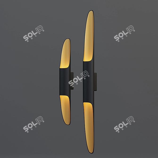 BAMBOO LED Wall Sconce: Stylish & Modern 3D model image 1