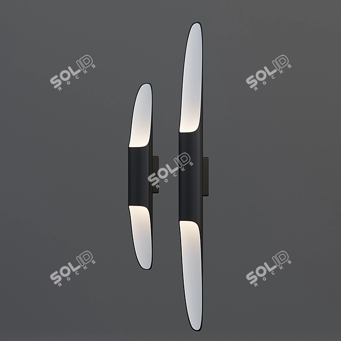 BAMBOO LED Wall Sconce: Stylish & Modern 3D model image 2