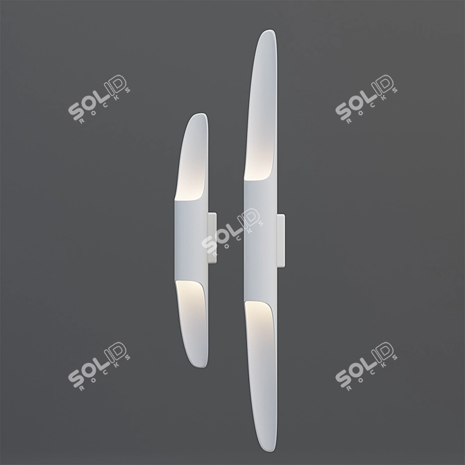 BAMBOO LED Wall Sconce: Stylish & Modern 3D model image 3