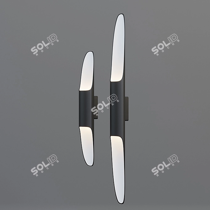 BAMBOO LED Wall Sconce: Stylish & Modern 3D model image 5