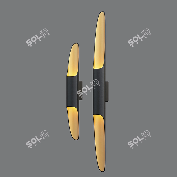 BAMBOO LED Wall Sconce: Stylish & Modern 3D model image 7