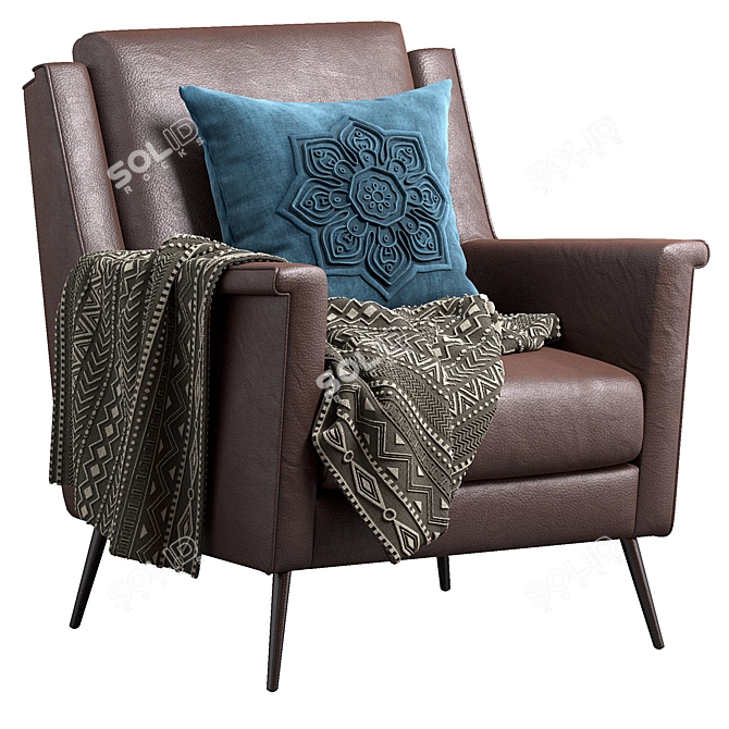 Luxury Cambridge Leather Armchair 3D model image 1