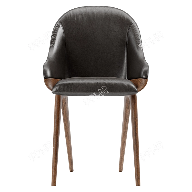 Potocco LYZ 918 G - Elegant and Compact Dining Chair 3D model image 2