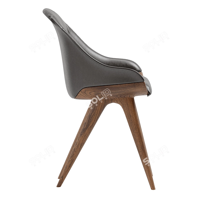Potocco LYZ 918 G - Elegant and Compact Dining Chair 3D model image 3