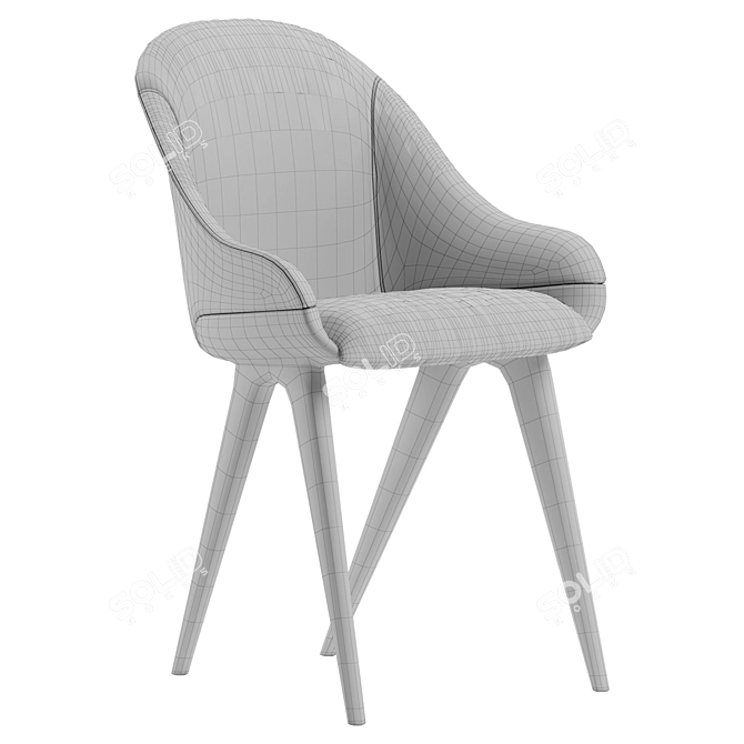 Potocco LYZ 918 G - Elegant and Compact Dining Chair 3D model image 5