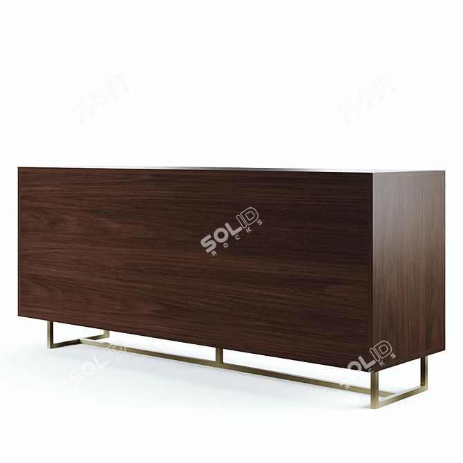 Modern Geome 180 Sideboard - Oak & Walnut 3D model image 4