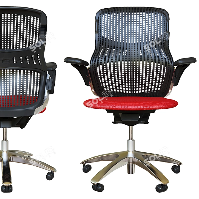 Sleek Fabric Modern Office Chair 3D model image 4