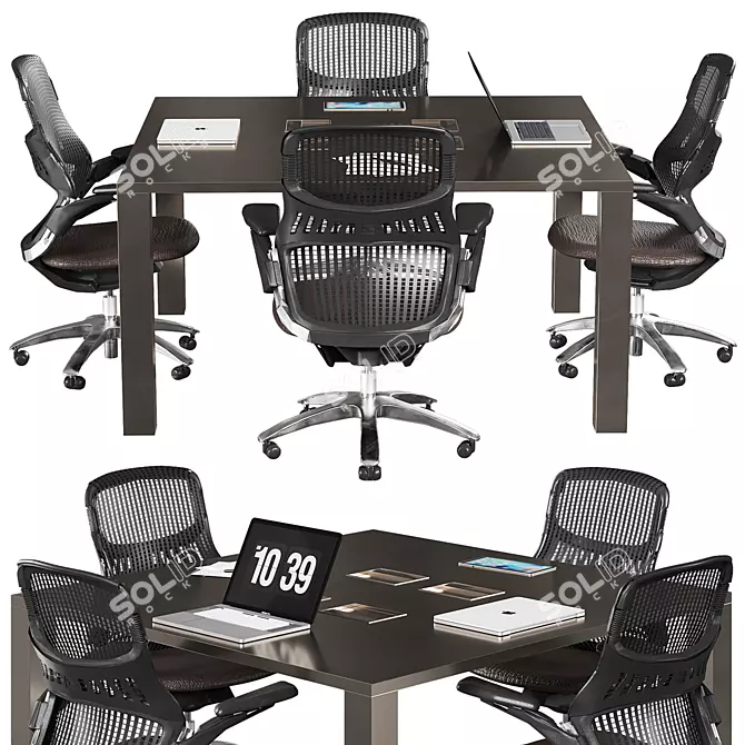 Optimized High Detail Conference Table 3D model image 1