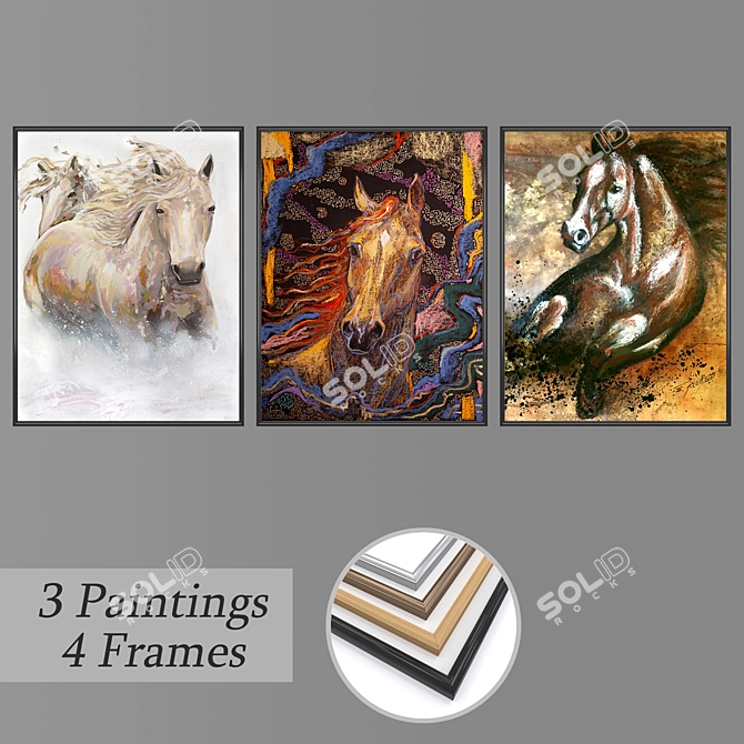 Modern Wall Art Set 3D model image 1