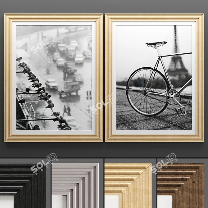 Modern Art Frame Set 3D model image 1