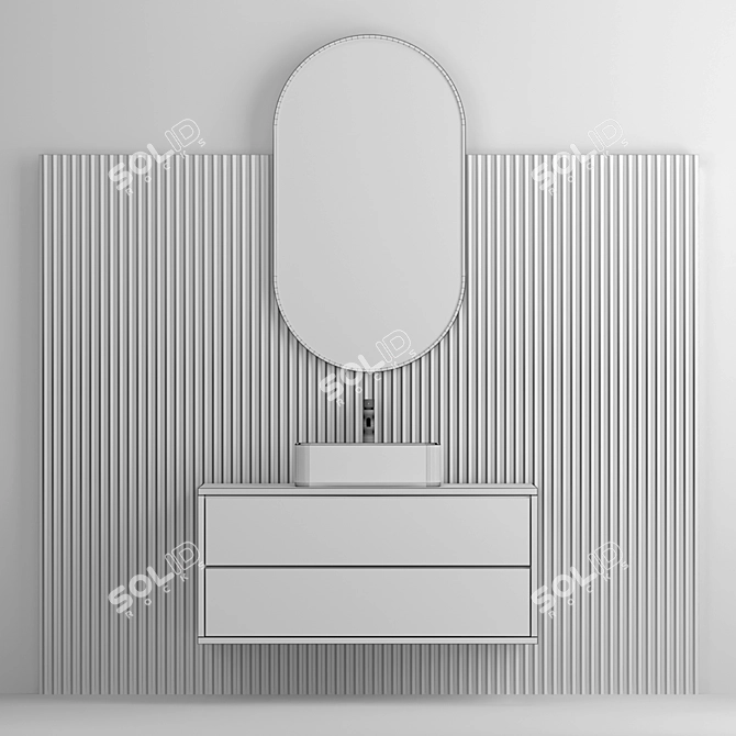 Modern Illuminated Bathroom Set 3D model image 2