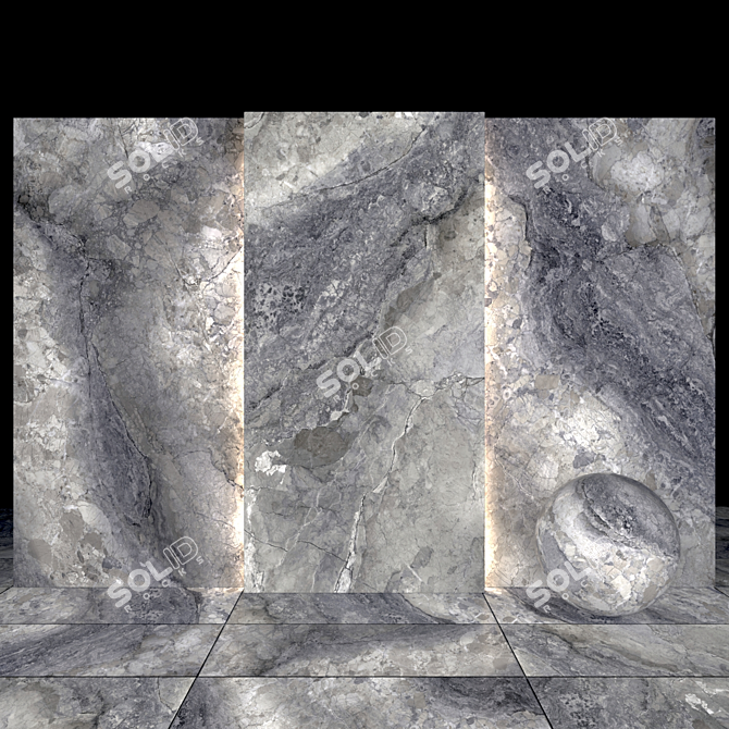 Textured Mocha Marble Slabs 3D model image 1