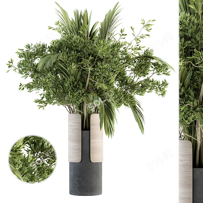 Elegant Branch in Vase 3D model image 1