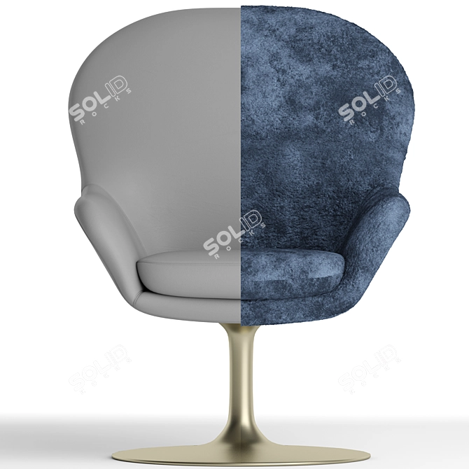 Natuzzi Adore Armchair: Luxurious Comfort in Compact Design 3D model image 4