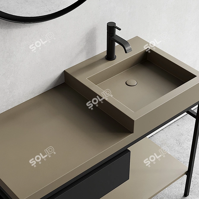 Nic Design Semplice 105: Stylish Vanity with Integrated Lighting 3D model image 2