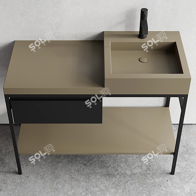 Nic Design Semplice 105: Stylish Vanity with Integrated Lighting 3D model image 3