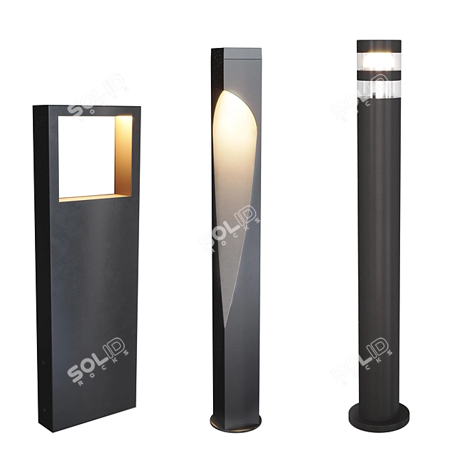 Contemporary Garden Lights: Nordlux Avon, Birk & Concordia 3D model image 1