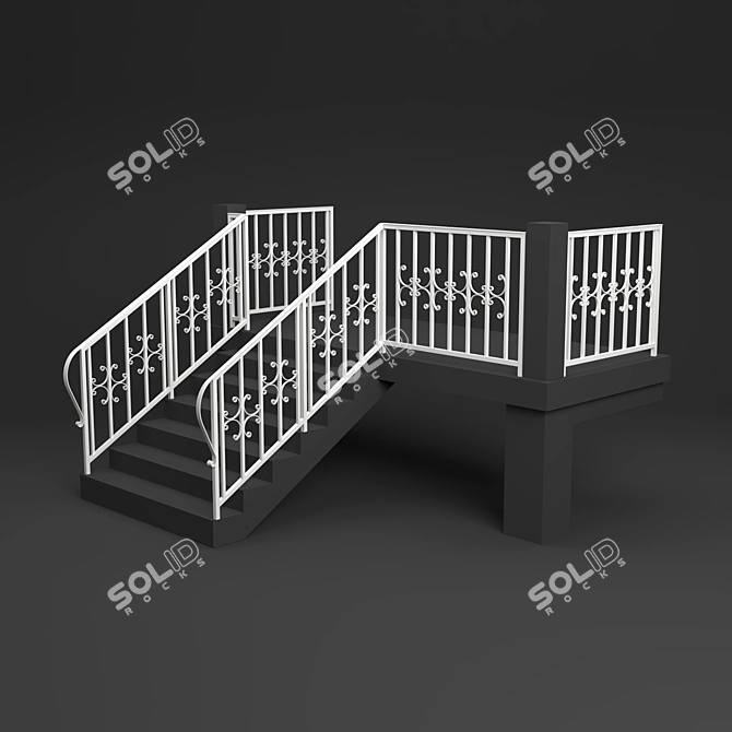 Sleek Metal Railings  3D model image 3