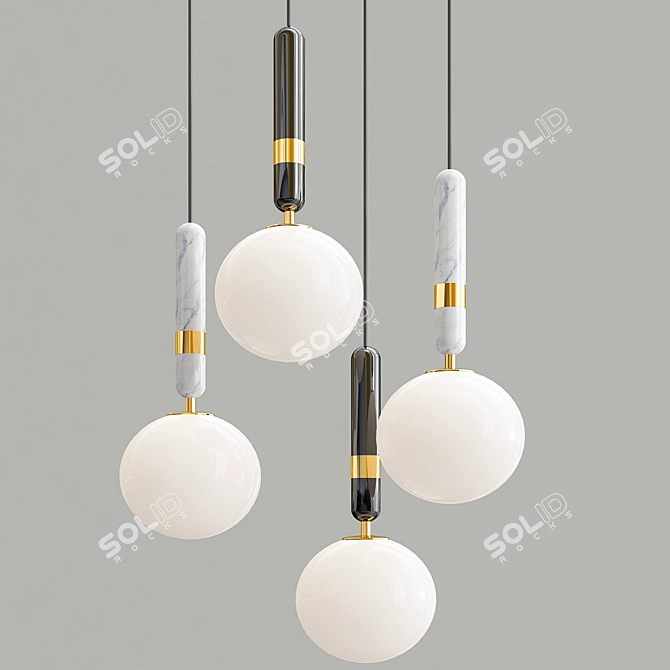 Festive Noel Hanging Lamp 3D model image 1