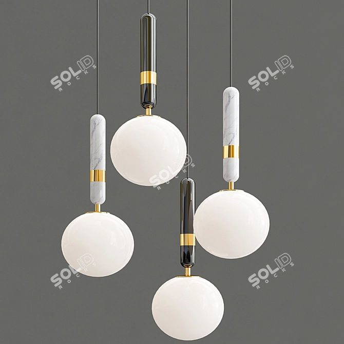 Festive Noel Hanging Lamp 3D model image 2