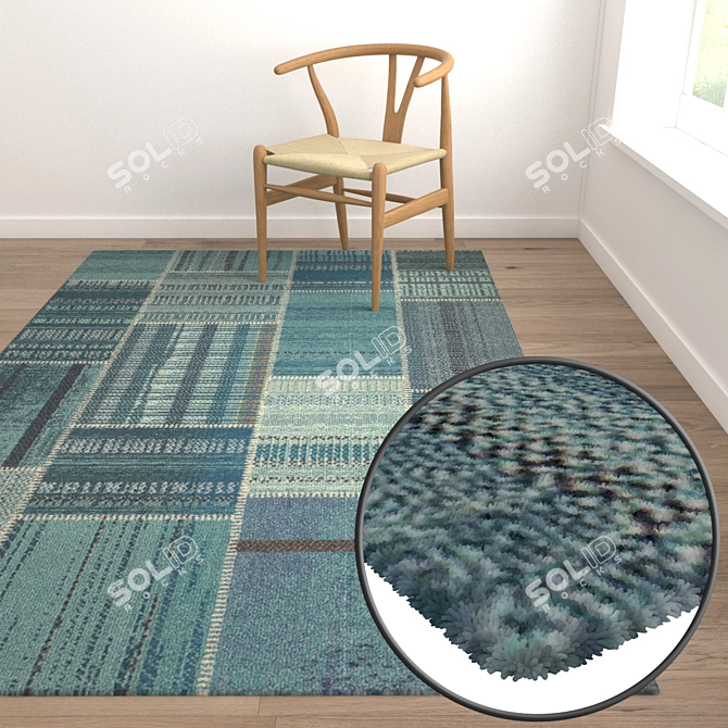 Luxury Carpet Set: High Quality Textures, 3 Variants 3D model image 5