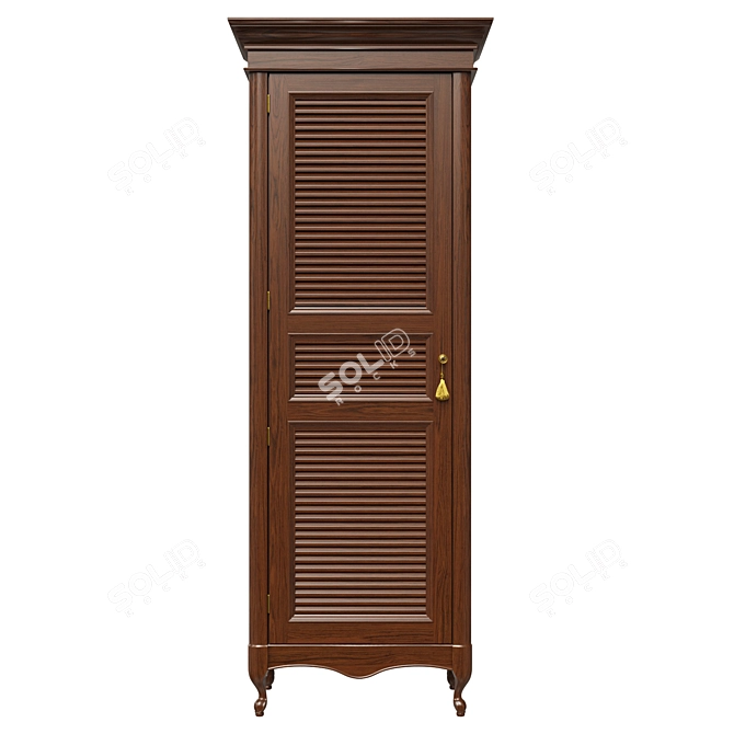 Classic Wood Wardrobe 3D model image 1