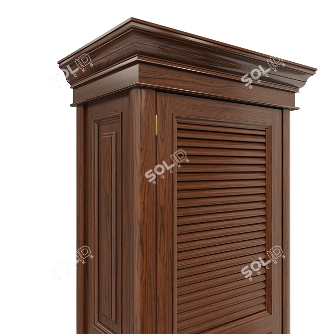 Classic Wood Wardrobe 3D model image 3