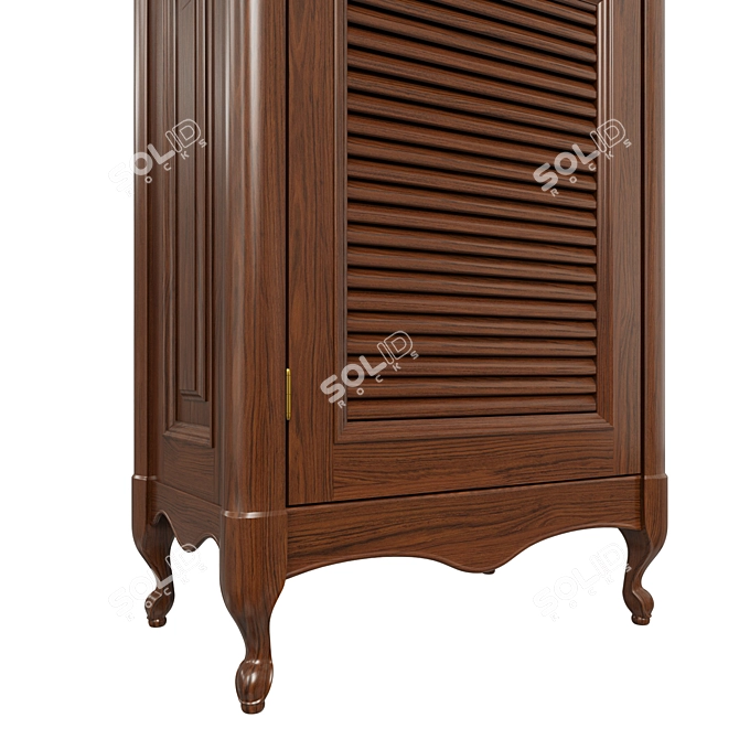 Classic Wood Wardrobe 3D model image 4