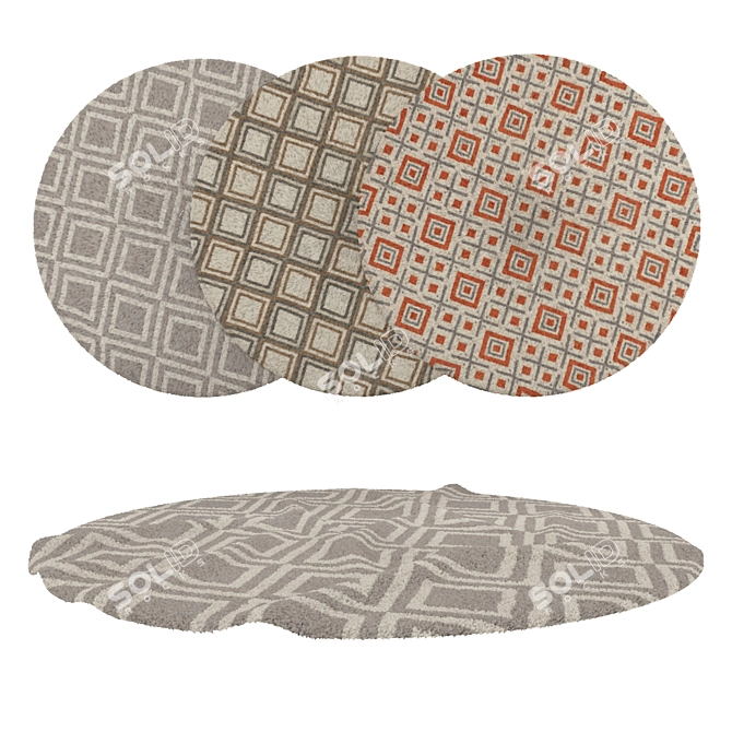 Round Rug Set - Versatile and Stunning 3D model image 1