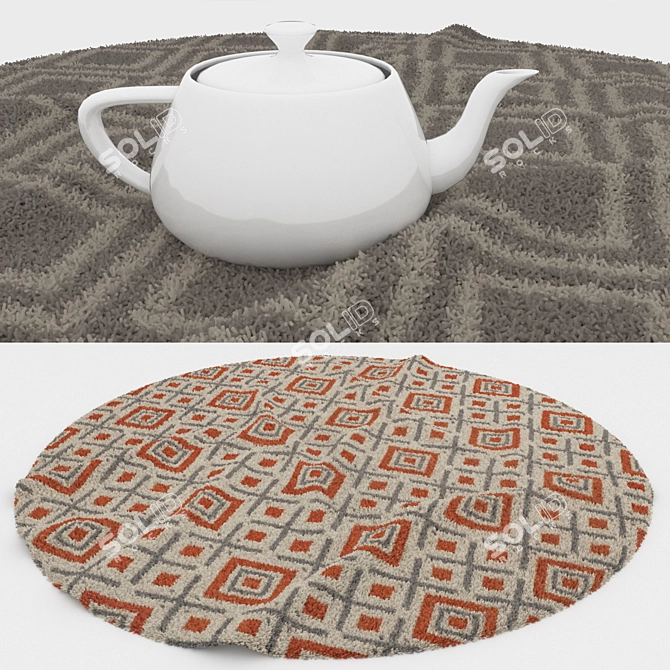 Round Rug Set - Versatile and Stunning 3D model image 3