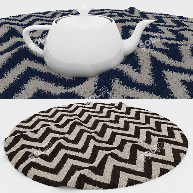 Round Carpets Set 88 - Versatile Rugs for Stunning Renders 3D model image 3