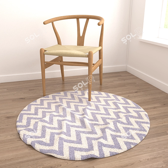 Round Carpets Set 88 - Versatile Rugs for Stunning Renders 3D model image 4