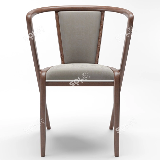 Title: Portuguese Roots Wood Chair 3D model image 2