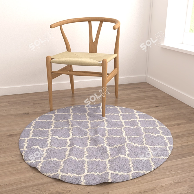 6-Piece Round Carpets Set 3D model image 4