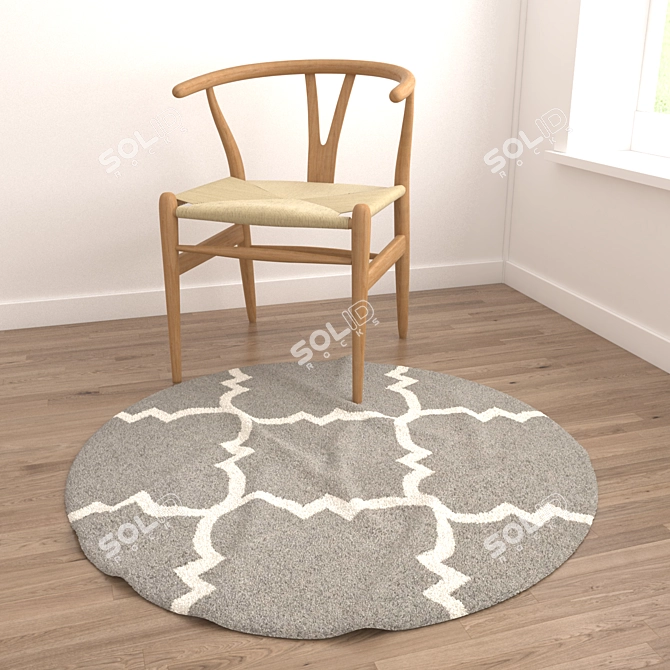 Round Carpets Set 90: Versatile & Detailed 3D Rug Collection 3D model image 4