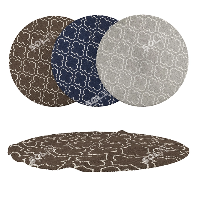 Round Carpet Set: 6 Variants 3D model image 1