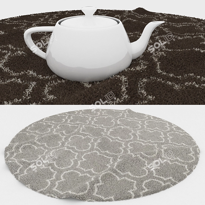 Round Carpet Set: 6 Variants 3D model image 3