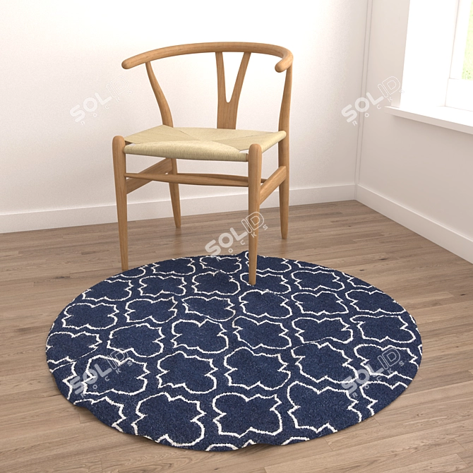 Round Carpet Set: 6 Variants 3D model image 4