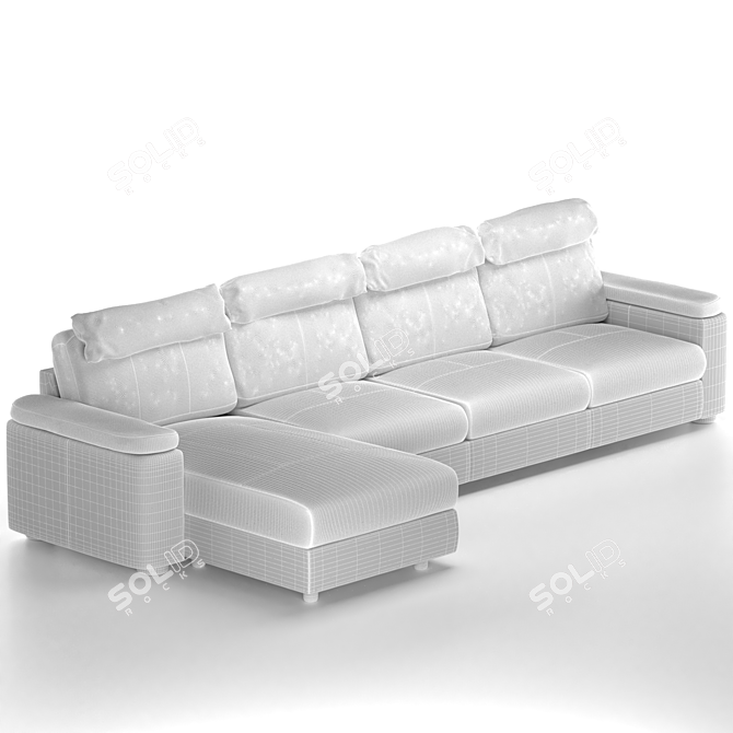 Modern LIDHULT Sectional: Stylish & Spacious 3D model image 3